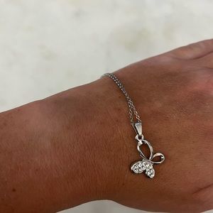 Like 🆕 Stainless steel butterfly necklace with cubic zirconia accents